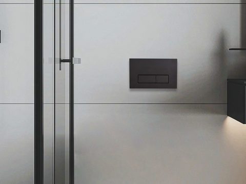Concealed cistern with black flush panel